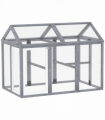 PawHut Chicken Run, Wooden Chicken Coop w/ Combinable Design - Grey