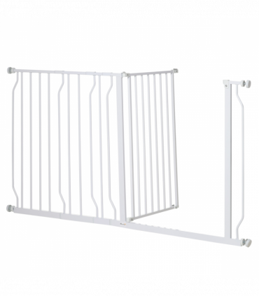Pet Safety Gate Dog Barrier Dog Metal Pet Barrier, for Doorways - White