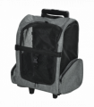 Pet Travel Backpack Bag Cat Dog Carrier w/ Trolley and Telescopic Wheel Grey
