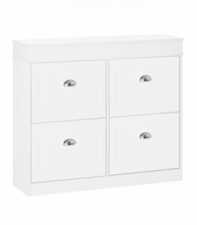 Shoe Cabinet with 4 Flip Drawers Storage Cupboard with Adjustable Shelf HOMCOM