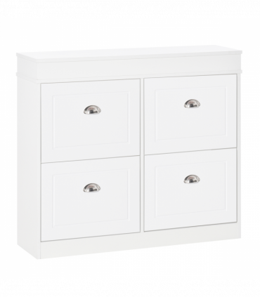 Shoe Cabinet with 4 Flip Drawers Storage Cupboard with Adjustable Shelf HOMCOM