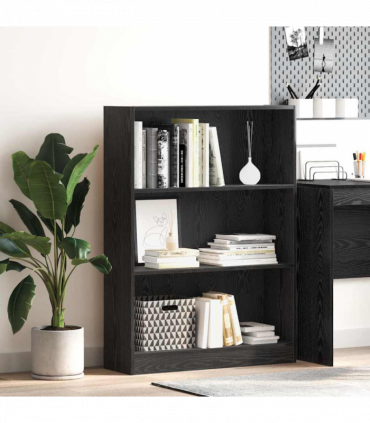 vidaXL Bookcase Black oak 80 x 24 x 109 cm Engineered wood