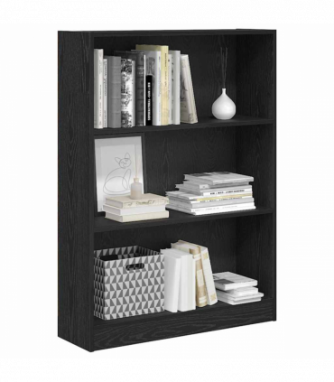 vidaXL Bookcase Black oak 80 x 24 x 109 cm Engineered wood