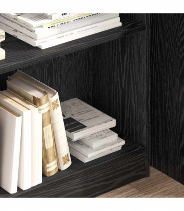 vidaXL Bookcase Black oak 80 x 24 x 109 cm Engineered wood