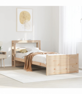 vidaXL Bed Frame with Headboard without Mattress 100x200 cm