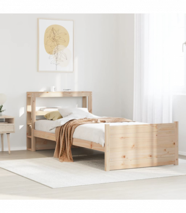 vidaXL Bed Frame with Headboard without Mattress 100x200 cm