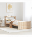 vidaXL Bed Frame with Headboard without Mattress 100x200 cm