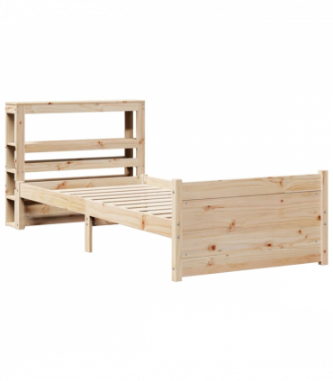 vidaXL Bed Frame with Headboard without Mattress 100x200 cm