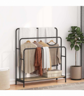 vidaXL Cloth Rack Sonoma oak 90 x 30 x 100.5 cm Engineered wood