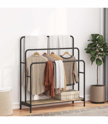 vidaXL Cloth Rack Sonoma oak 90 x 30 x 100.5 cm Engineered wood