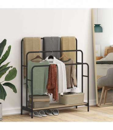 vidaXL Cloth Rack Sonoma oak 90 x 30 x 100.5 cm Engineered wood