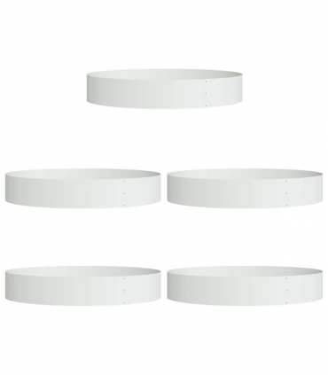 vidaXL Garden 5 pcs White 120 x 120 x 20 cm Steel