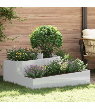vidaXL Garden Planter Silver 100 x 100 x 50 cm Galvanised steel