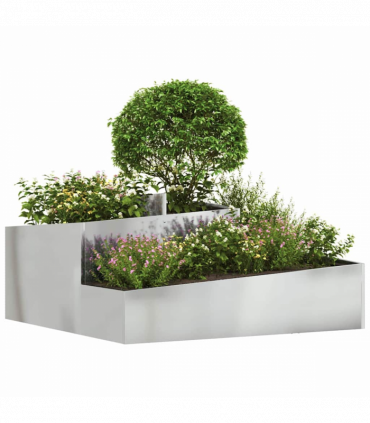 vidaXL Garden Planter Silver 100 x 100 x 50 cm Galvanised steel