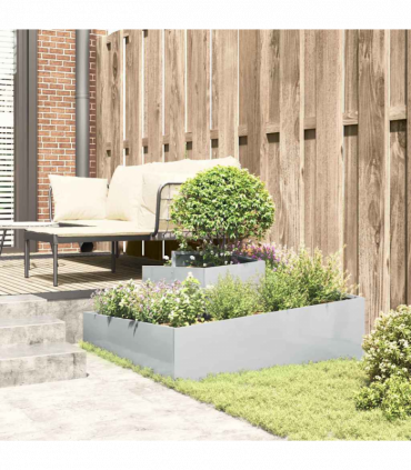 vidaXL Garden Planter Silver 100 x 100 x 50 cm Galvanised steel