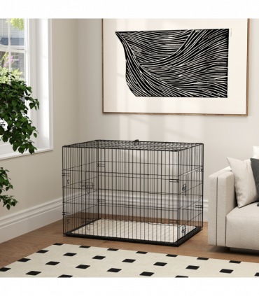 PawHut Dog Crate with 2 Doors, Tray, Soft Cushion, for Large Medium Dogs