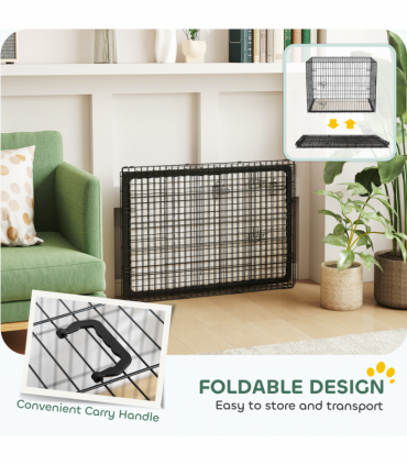 PawHut Dog Crate with 2 Doors, Tray, Soft Cushion, for Large Medium Dogs