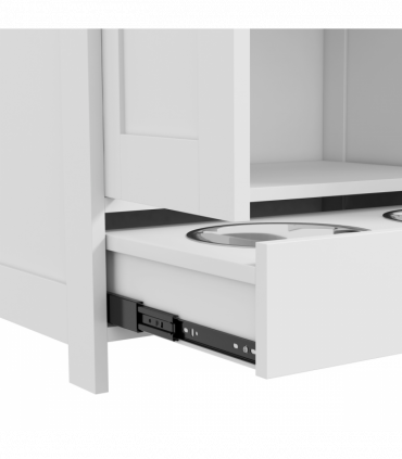 PawHut Dog Feeding Station with Storage, Pet Feeding Station with Dog Bowls