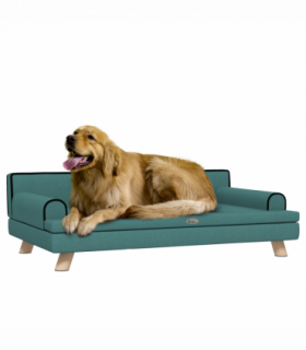 PawHut Dog Sofa w/ Legs, Water-Resistant Fabric for Large, Medium Dogs - Green
