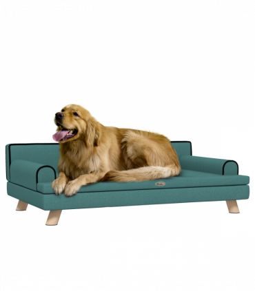 PawHut Dog Sofa w/ Legs, Water-Resistant Fabric for Large, Medium Dogs - Green