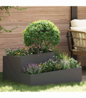 vidaXL Garden Planter Black 80 x 80 x 50 cm Cold-rolled steel