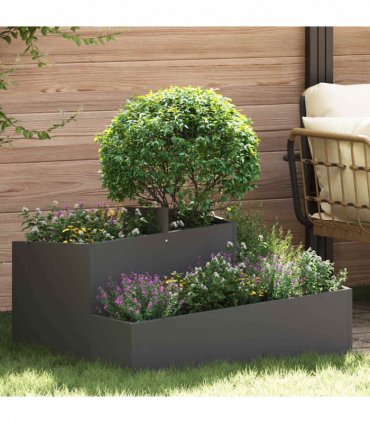 vidaXL Garden Planter Black 80 x 80 x 50 cm Cold-rolled steel