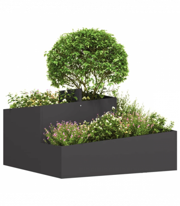 vidaXL Garden Planter Black 80 x 80 x 50 cm Cold-rolled steel