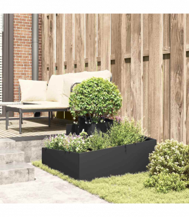 vidaXL Garden Planter Black 80 x 80 x 50 cm Cold-rolled steel