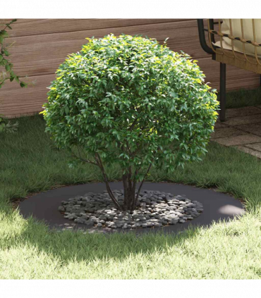 vidaXL Flat Tree Ring Black Ø50 / 80 cm Steel