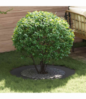 vidaXL Flat Tree Ring Black Ø60 / 90 cm Steel