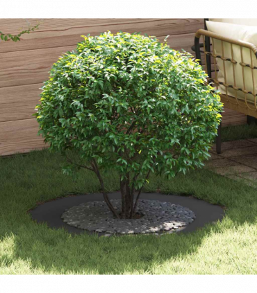 vidaXL Flat Tree Ring Black Ø60 / 90 cm Steel