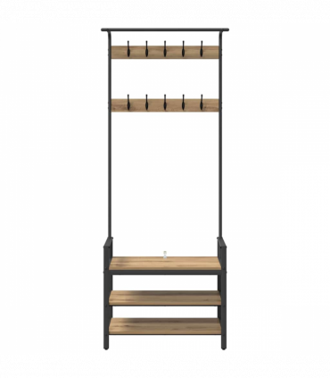 vidaXL Coat Rack Other Artisan oak 75 x 34 x 184 cm Engineered wood