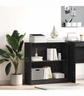 vidaXL Bookcase Black oak 80 x 24 x 76 cm Engineered wood