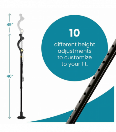 Collapsible Walking Stick 10 Levels Adjustable Height Travel Camping Hiking Walking  Cane