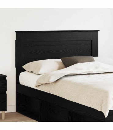 vidaXL Headboard with Headboard Black Oak 120 cm Engineered Wood