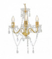 vidaXL Chandelier with Beads Golden Round 3 x E14