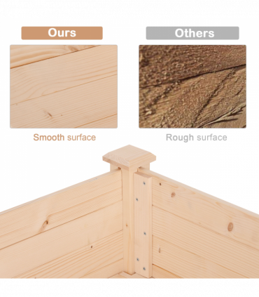 Raised Wood Garden Bed Planter Vegetables Grow Flower Herbs Box Kit