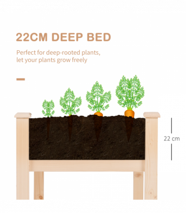 Raised Wood Garden Bed Planter Vegetables Grow Flower Herbs Box Kit