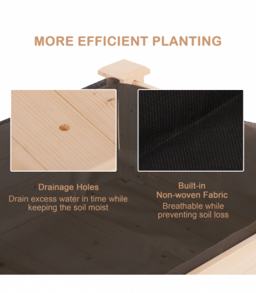 Raised Wood Garden Bed Planter Vegetables Grow Flower Herbs Box Kit