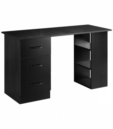 Computer Desk Writing Shelf & Drawers Black 120cm particle board 72cm