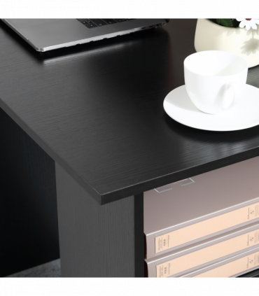 Computer Desk Writing Shelf & Drawers Black 120cm particle board 72cm
