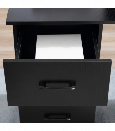 Computer Desk Writing Shelf & Drawers Black 120cm particle board 72cm