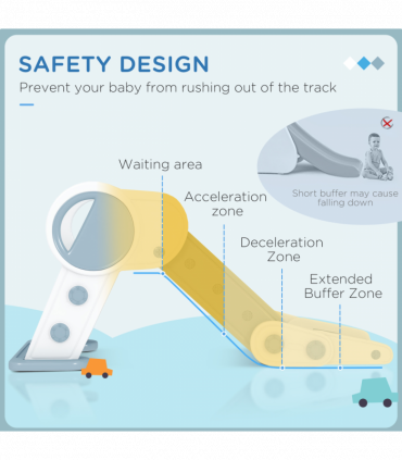 Baby Slide, Grey PE, PP, 120L x 53W x 53H cm, AIYAPLAY Foldable Kids Slide