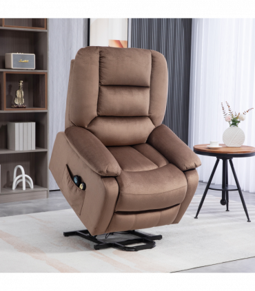 HOMCOM Riser and Recliner Chair Lift Chair with Vibration Massage, Heat, Brown