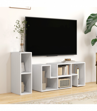 HOMCOM TV Unit for TVs up to 75 Inches, Free Combination TV Stand, White