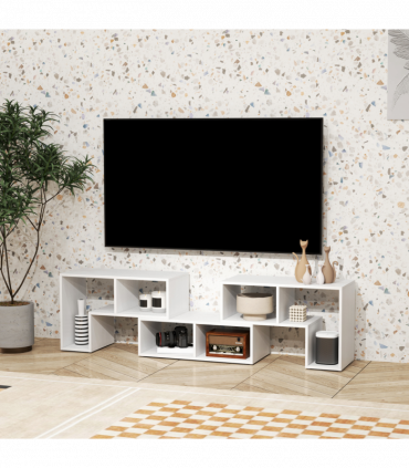 HOMCOM TV Unit for TVs up to 75 Inches, Free Combination TV Stand, White