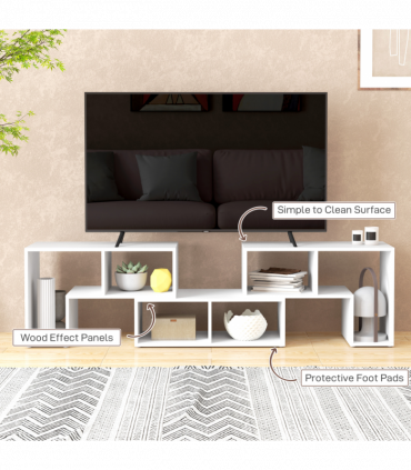 HOMCOM TV Unit for TVs up to 75 Inches, Free Combination TV Stand, White