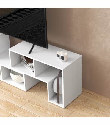 HOMCOM TV Unit for TVs up to 75 Inches, Free Combination TV Stand, White