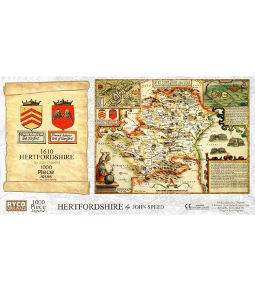 Hertfordshire Historical Map 1000 Piece Jigsaw Puzzle (1610)