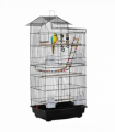 Metal Bird Cage for Budgies, Finches w/ Accessories, Toys, Tray, Handle - Black